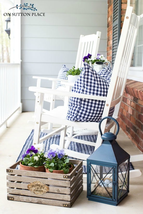 2 summer porch gingham pillows