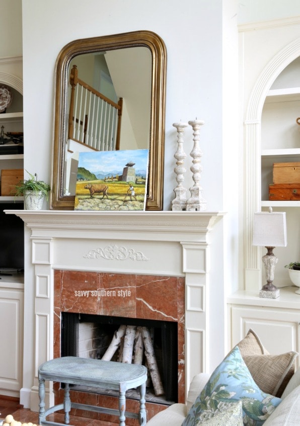 French country spring mantel
