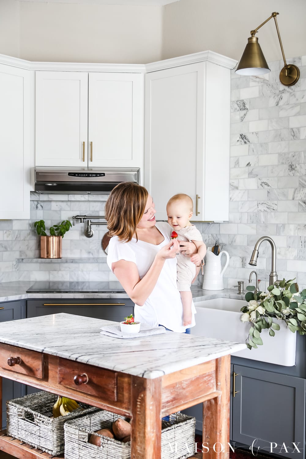 marble kitchen spring lifestyle scenes
