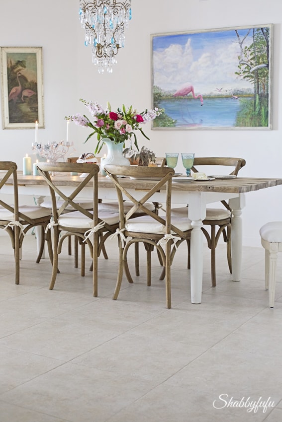 french style dinner shabbyfuf beach home