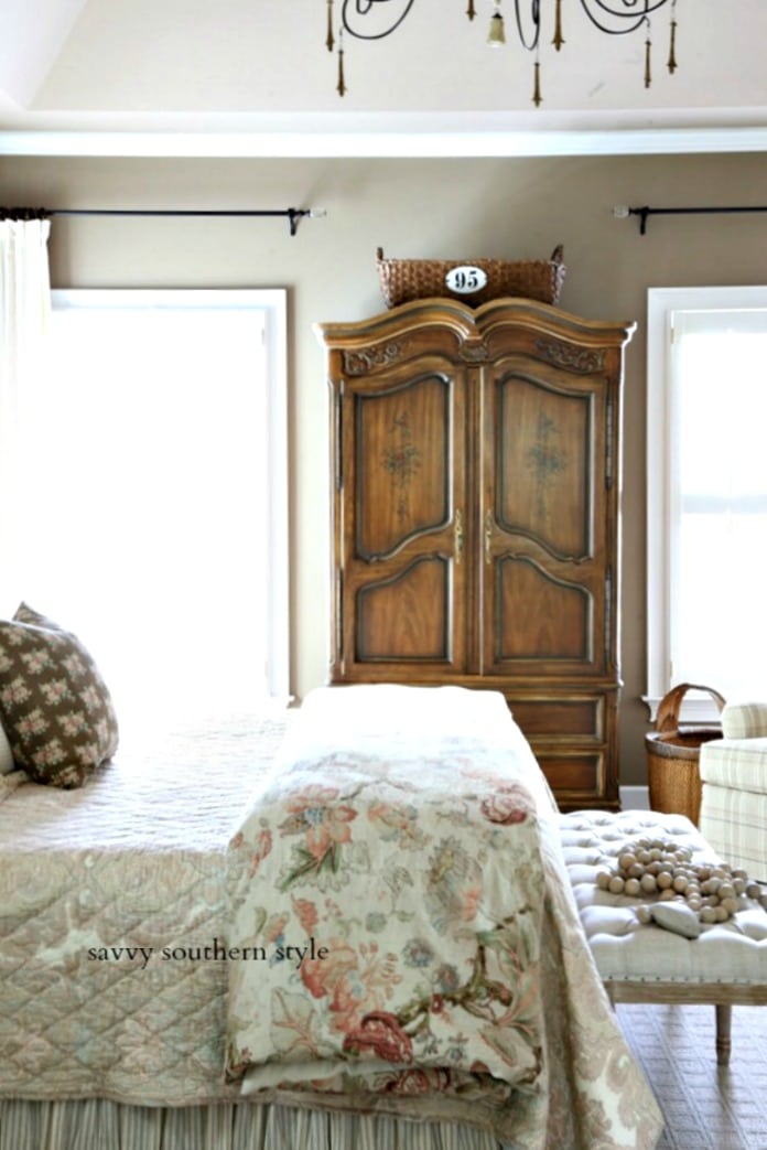 Savvy Southern Style - French armoire in master