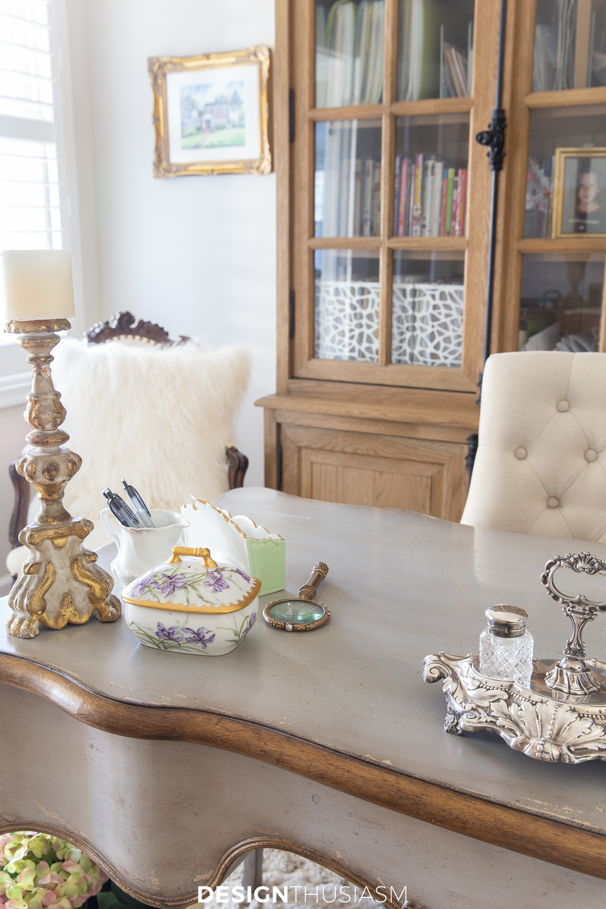 french country home office desktop