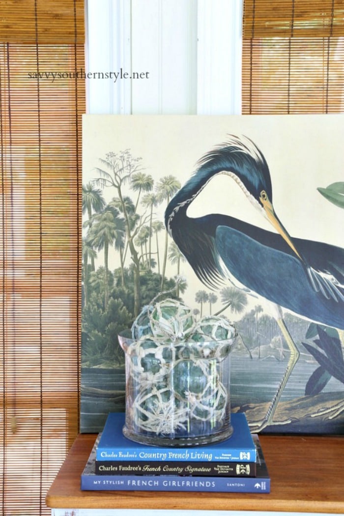 bird print and fishing floats