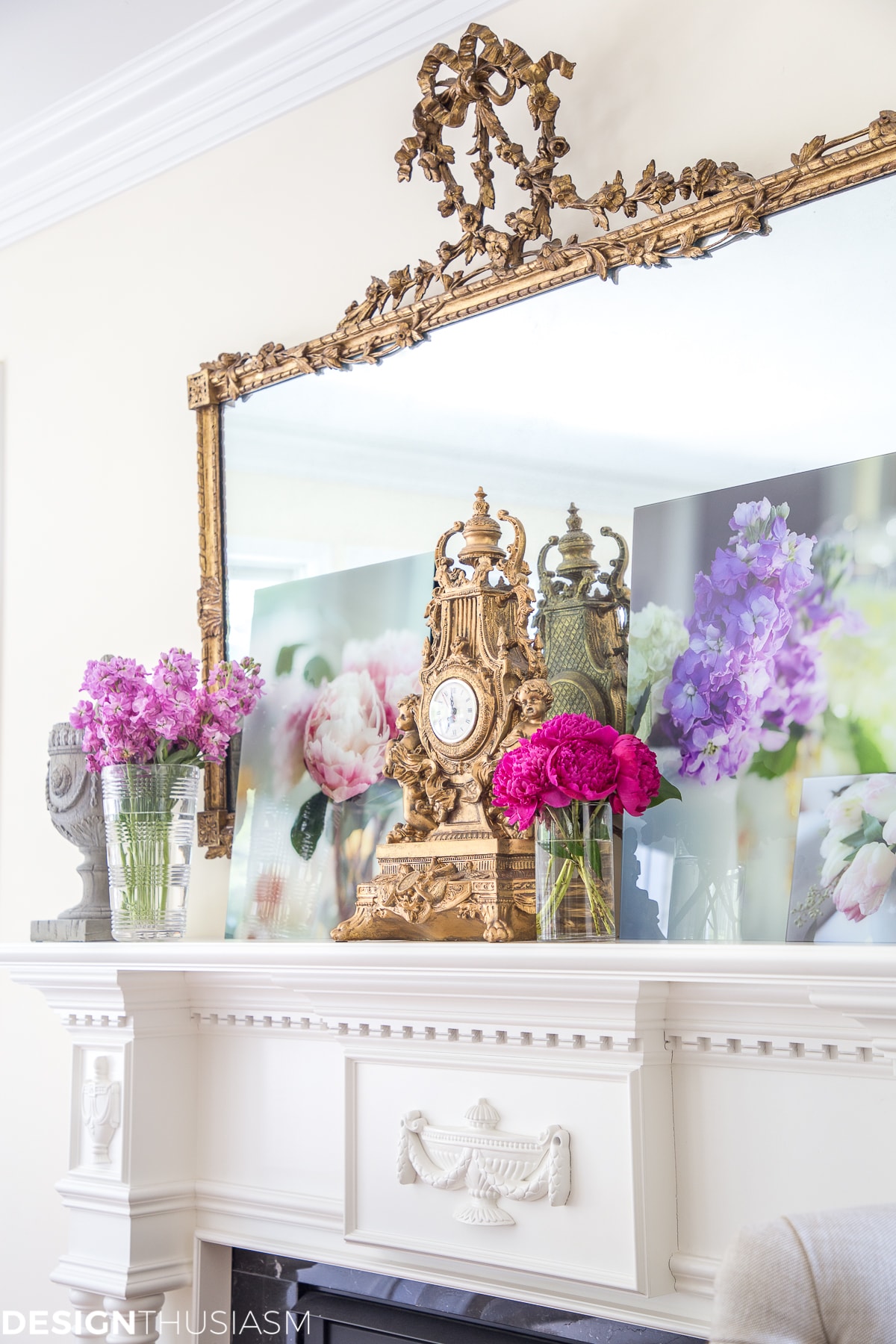 How to decorate a mantel with floral decor - terilynadamsblog.com