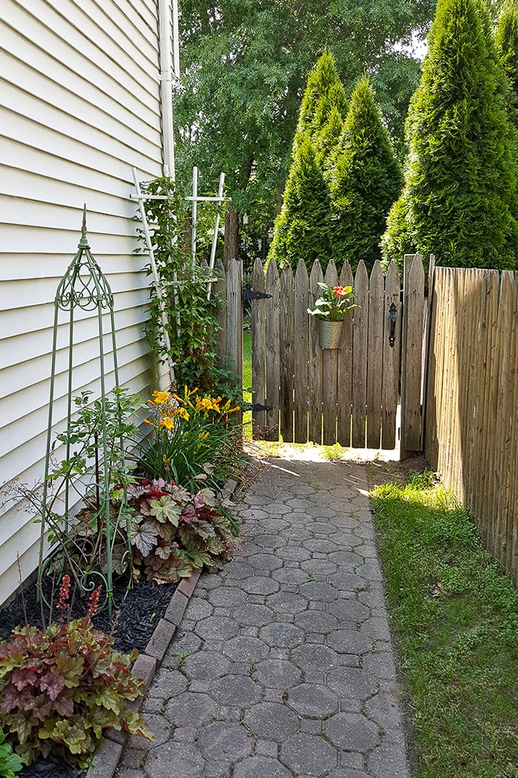 Side Yard Garden-The Honeycomb Home