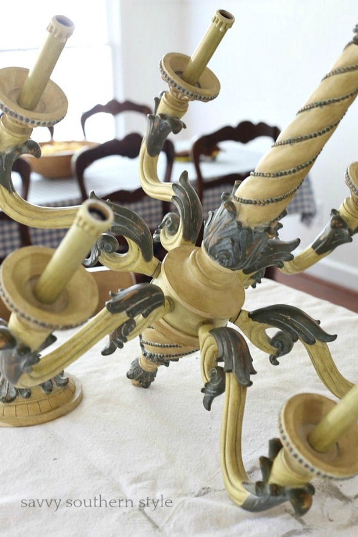Savvy Southern Style -chandelier before