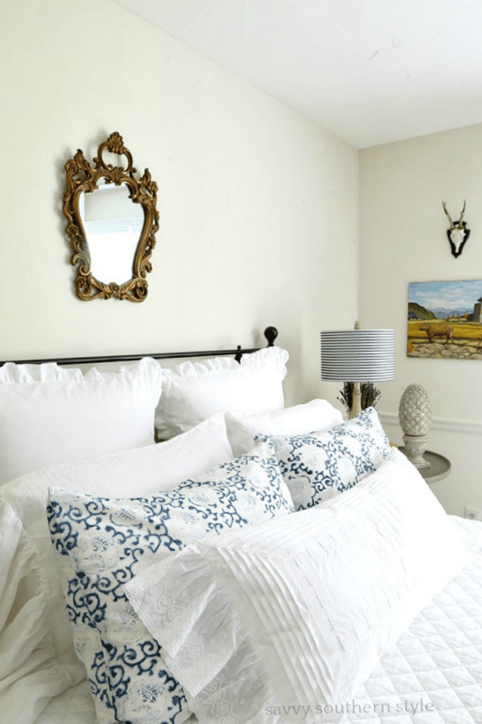 white and bright summer guest bedroom