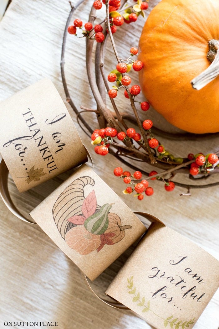 Countdown to Thanksgiving Paper Chain Printable from On Sutton Place