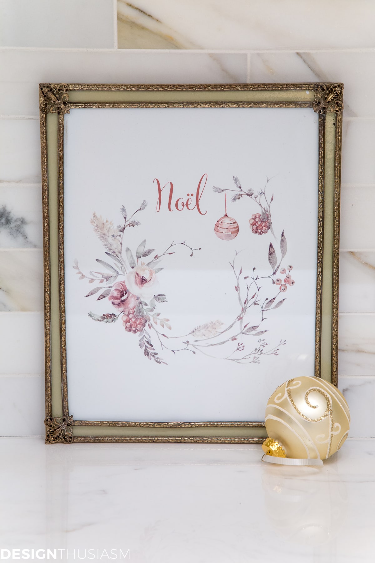 French Country Christmas Wreath Printables