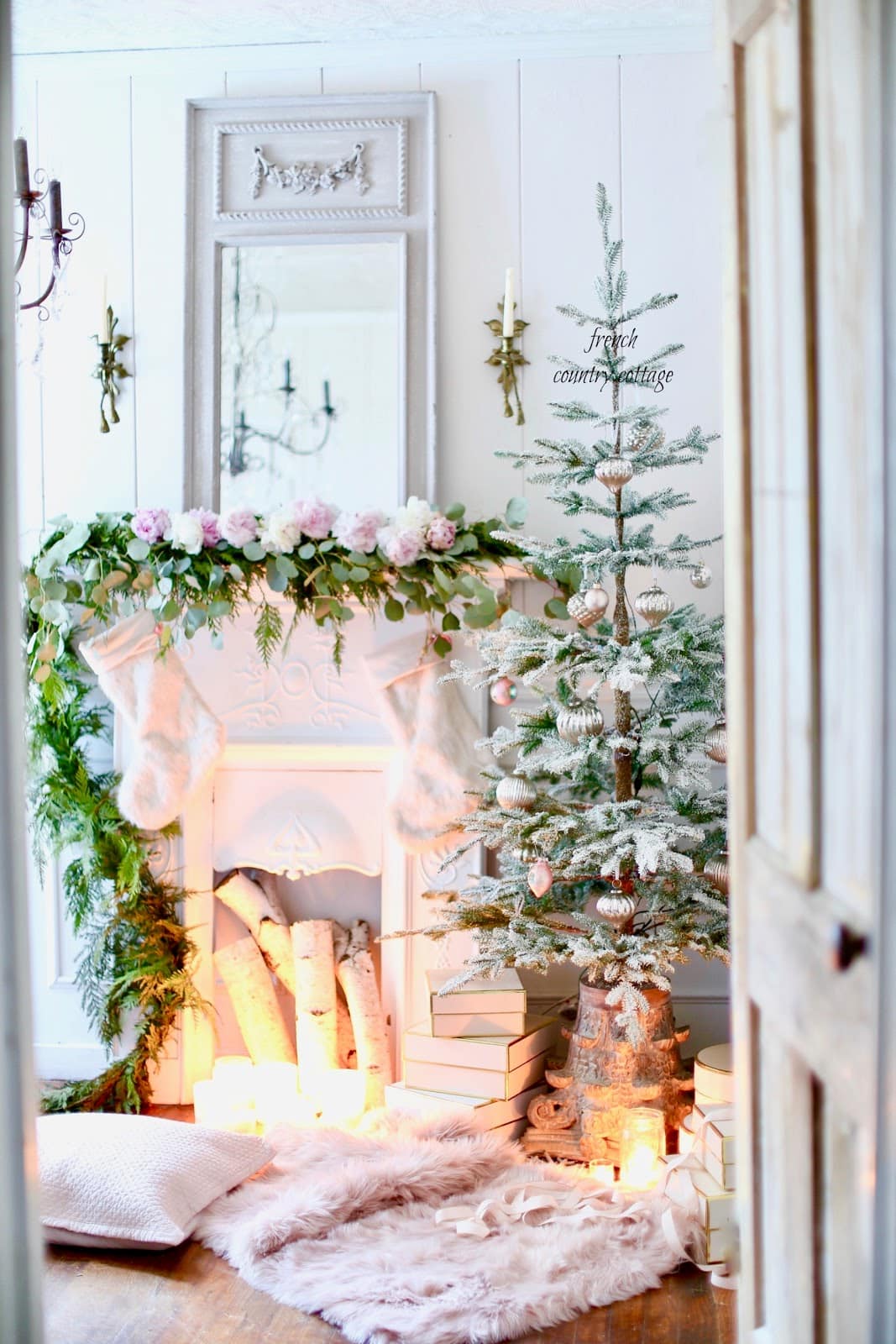 French Country Cottage Christmas in office