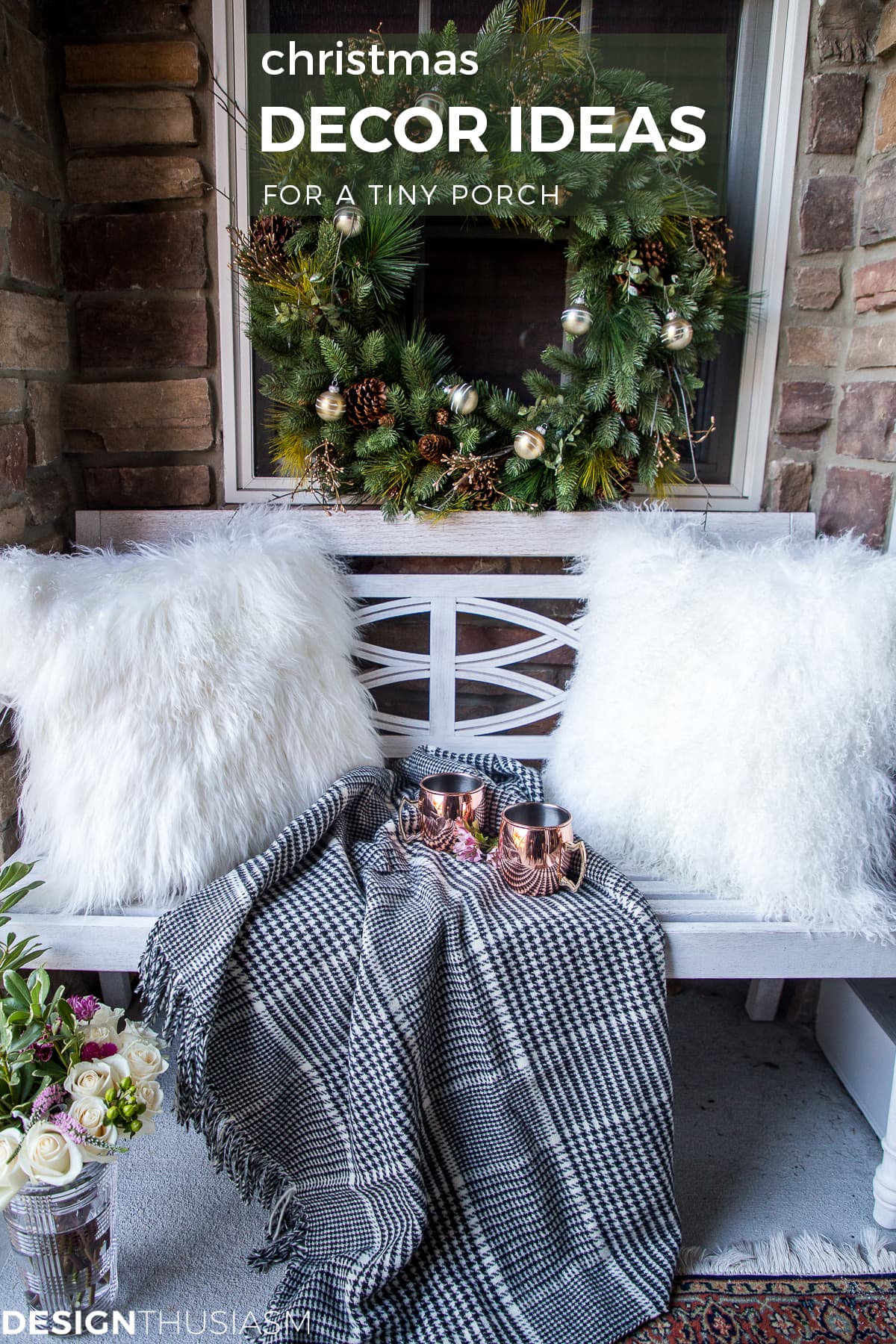 Christmas Porch Decorating Ideas for a Tiny Entryway