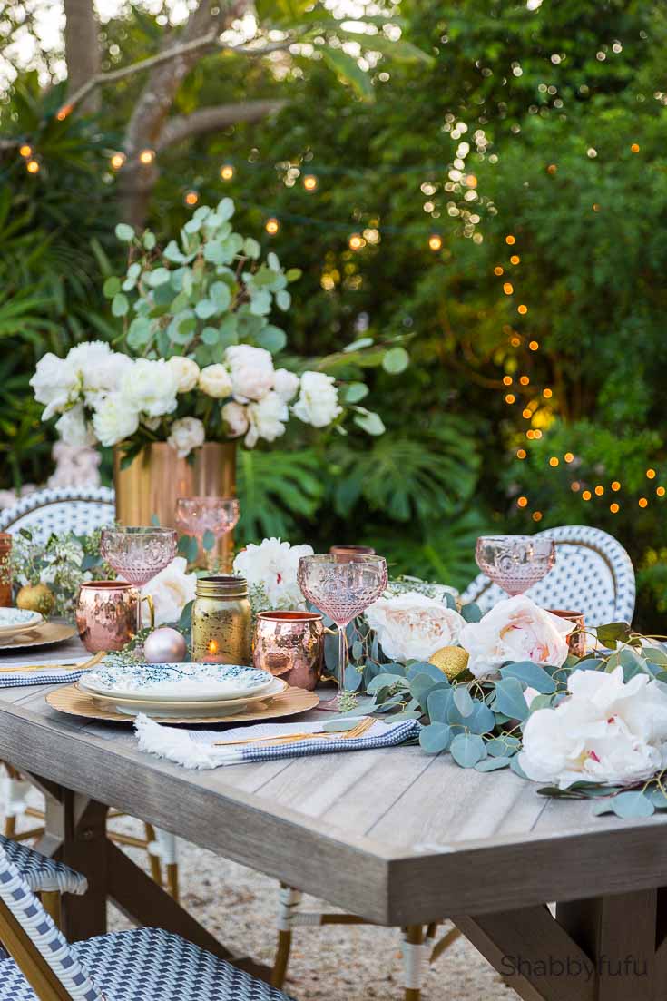 French Country Christmas outdoor entertaining shabbyfufu