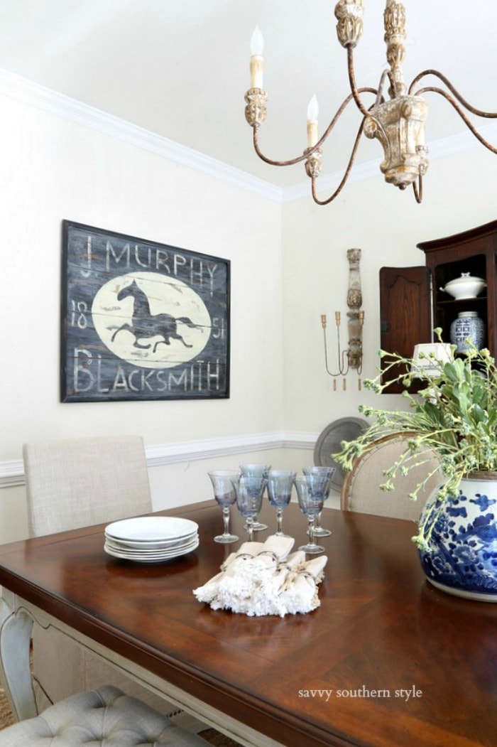 blacksmith sign in dining room savvysouthernstyle.net