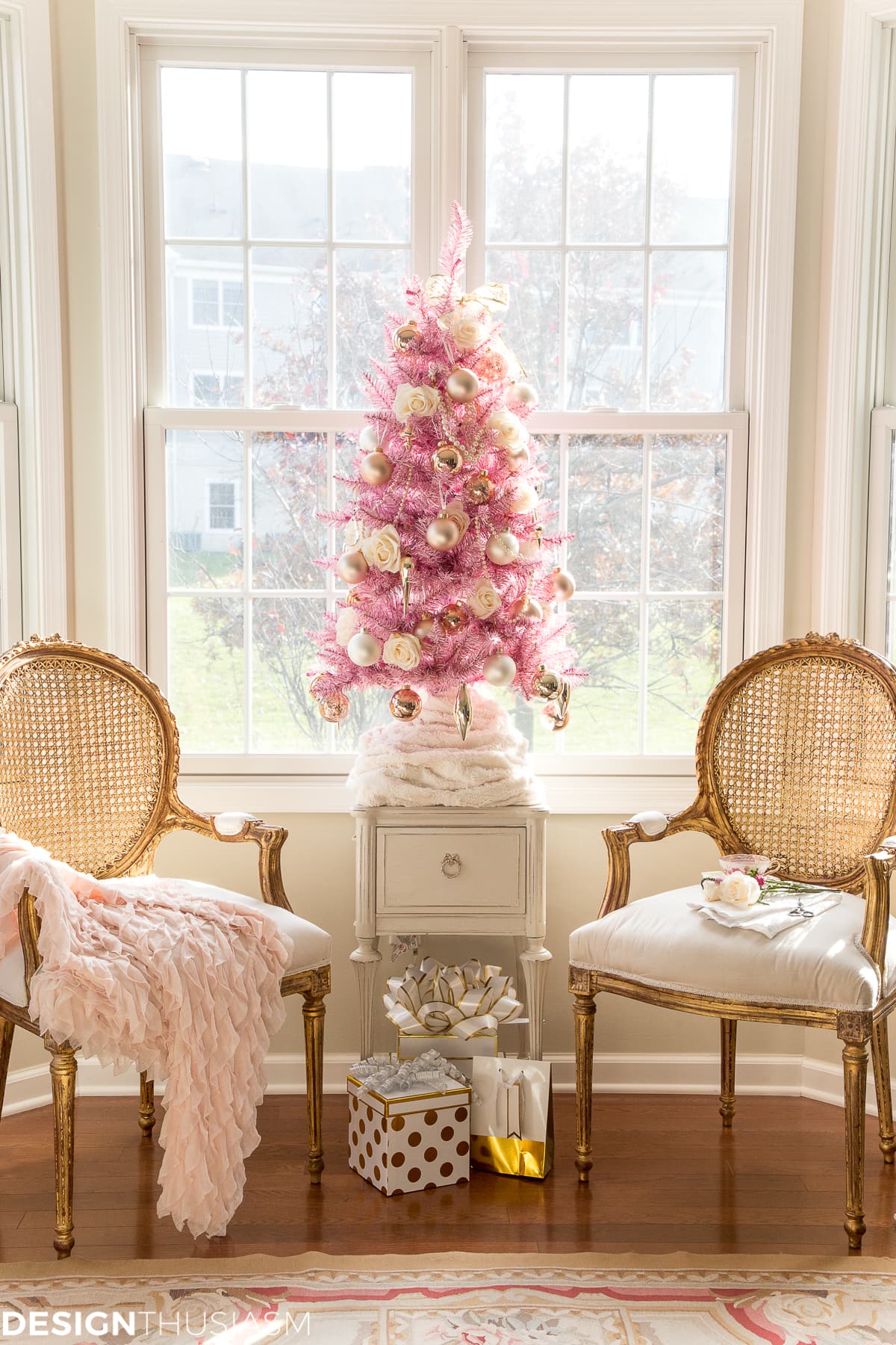 Using a Pink Christmas Tree for Romantic Holiday Style