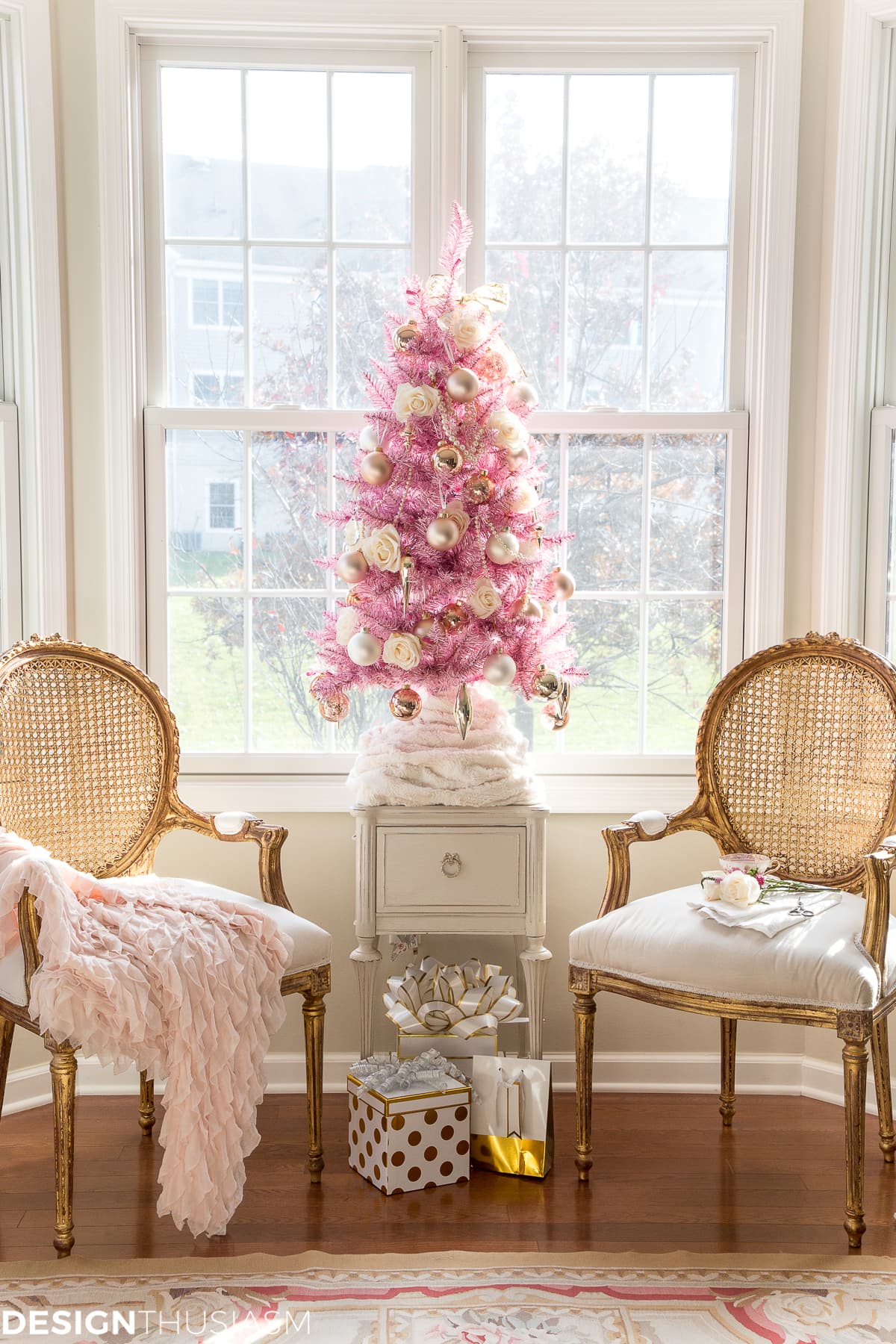 Using a Pink Christmas Tree for Romantic Holiday Style