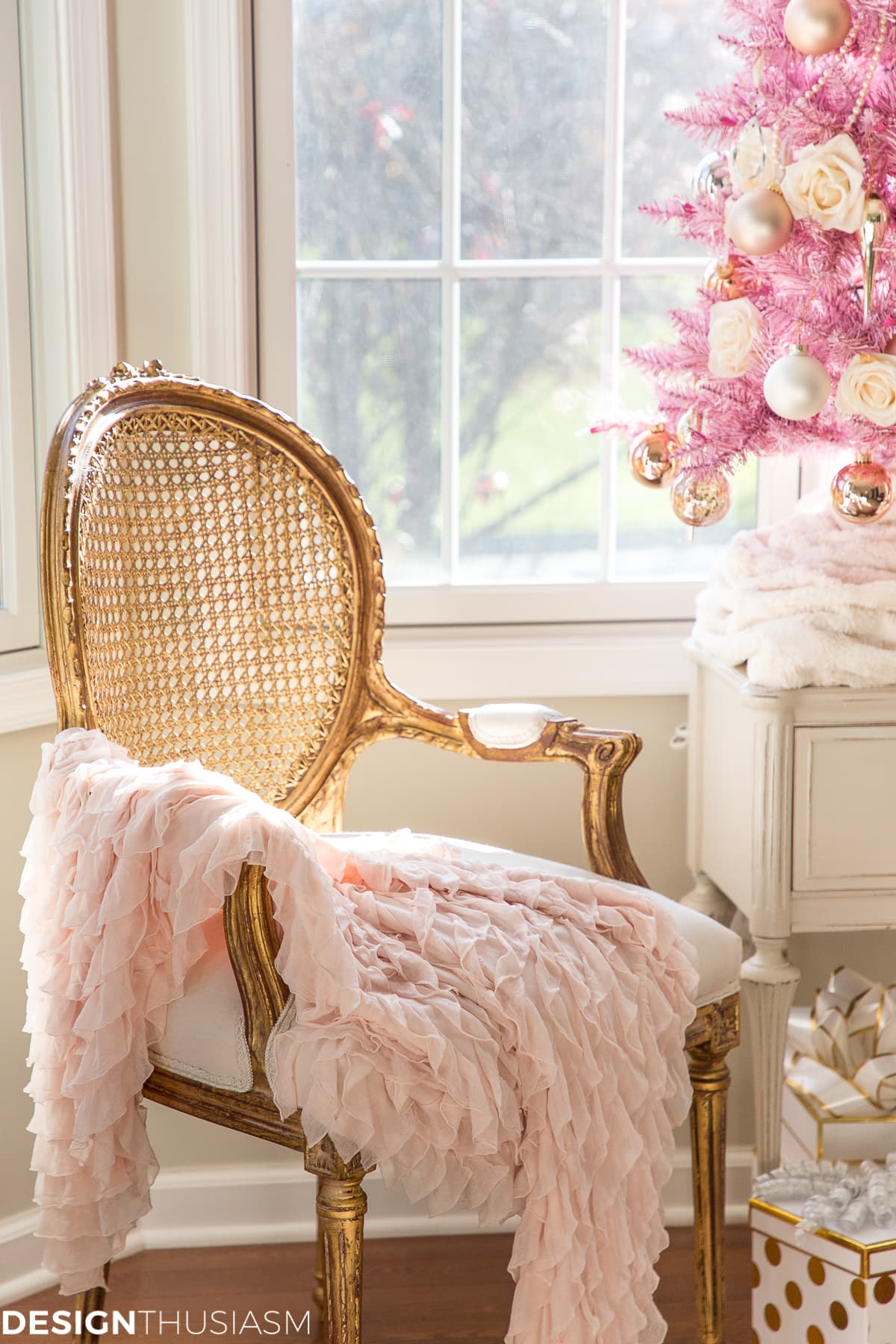 Using a Pink Christmas Tree for Romantic Holiday Style