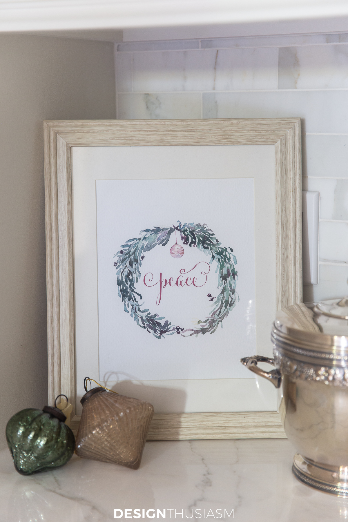 Christmas wreath printable framed
