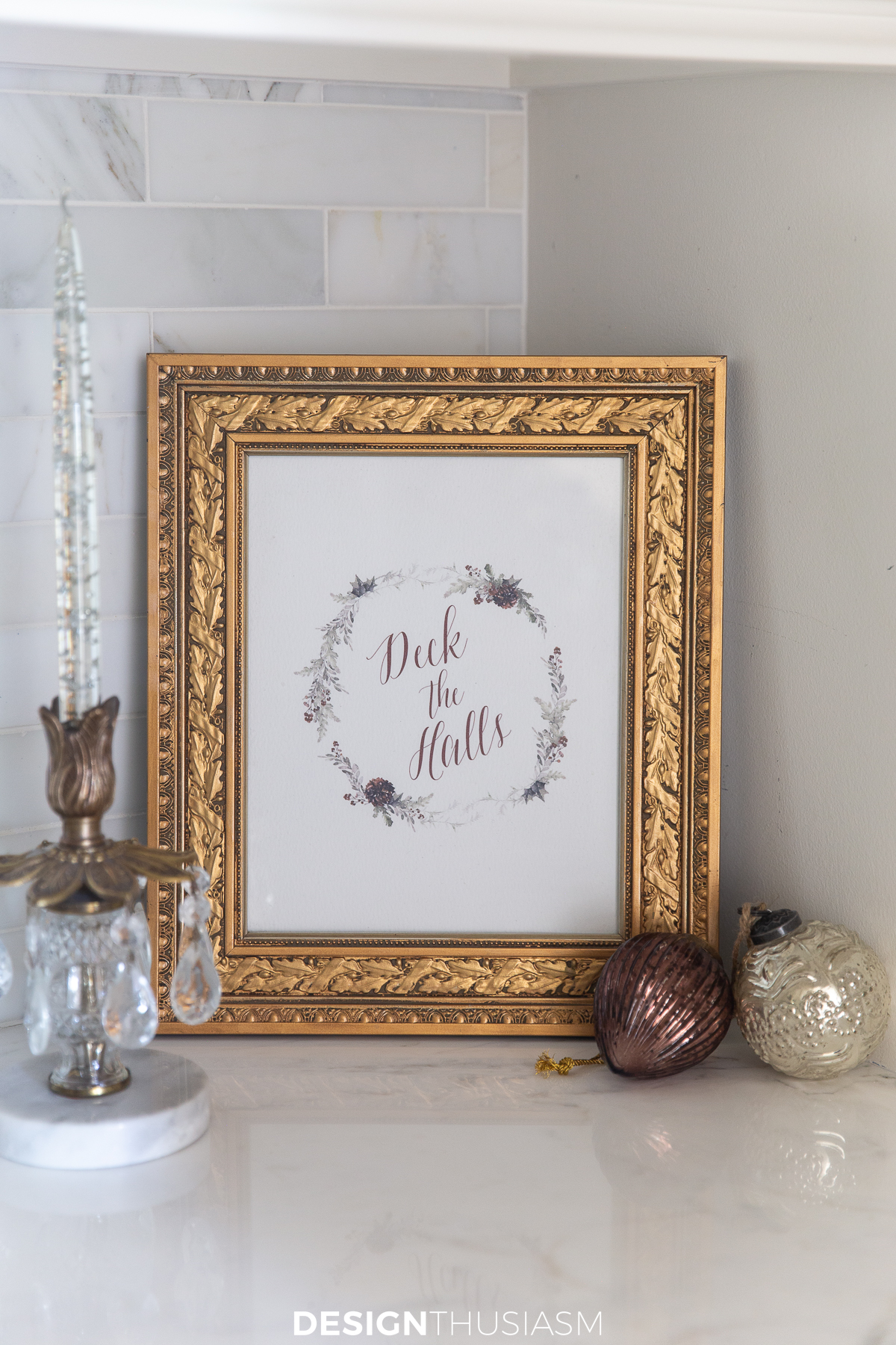Christmas wreath printable framed