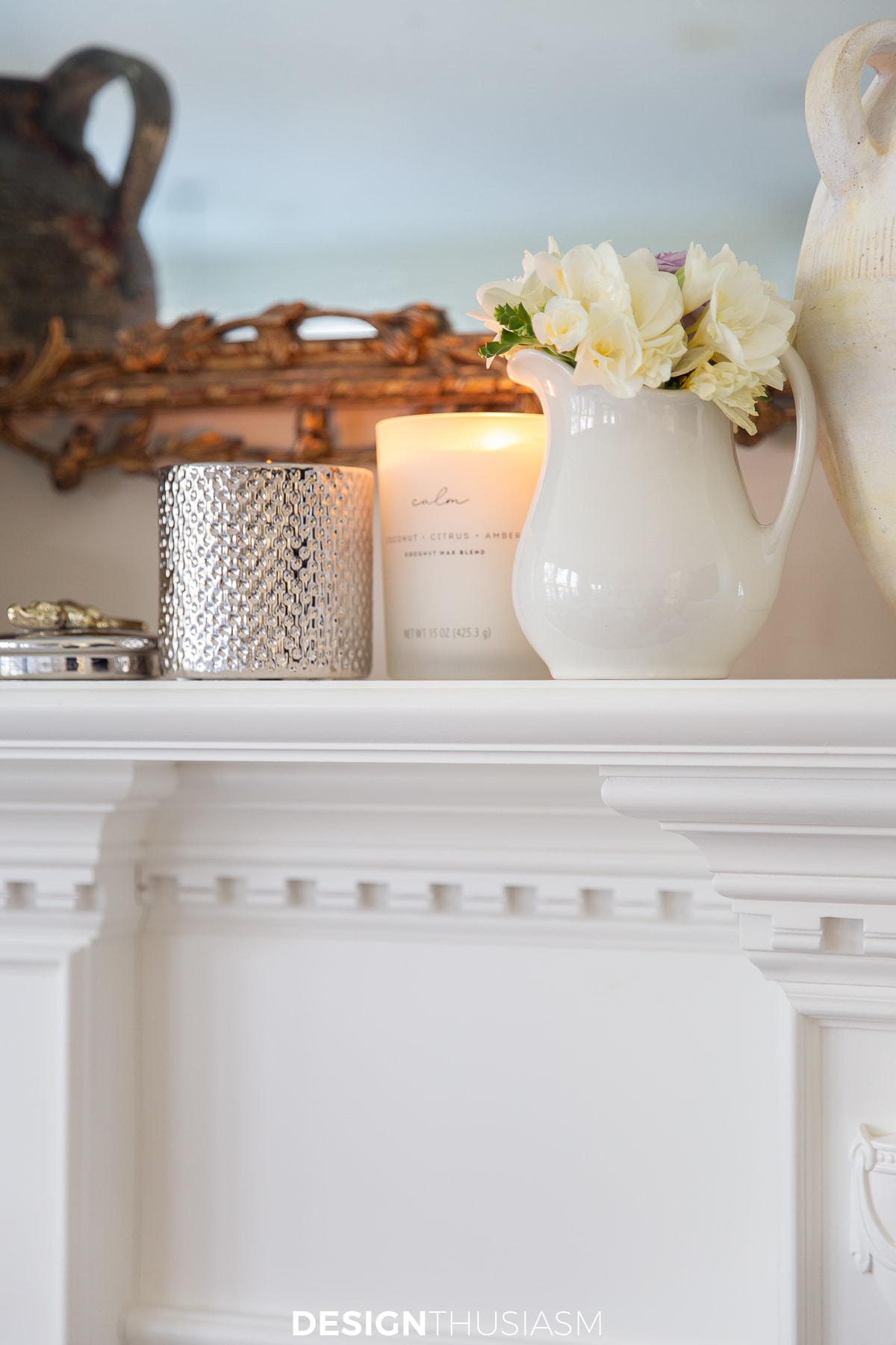 mercury glass candle cozy winter decor