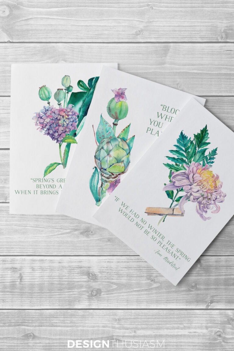 Free Printable Art for Spring: Watercolor Flowers for DIY Wall Decor