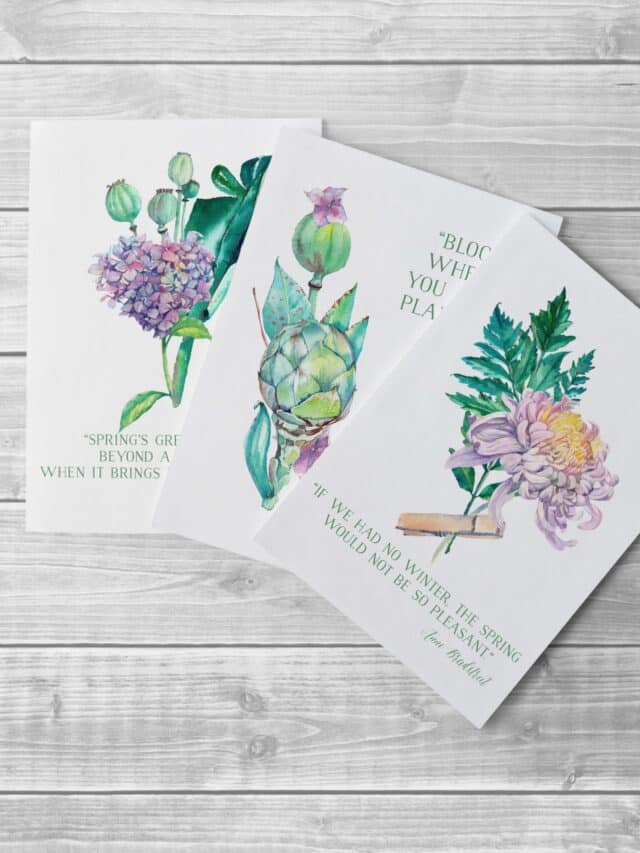 Free Printable Art for Spring: Watercolor Flowers for DIY Wall Decor