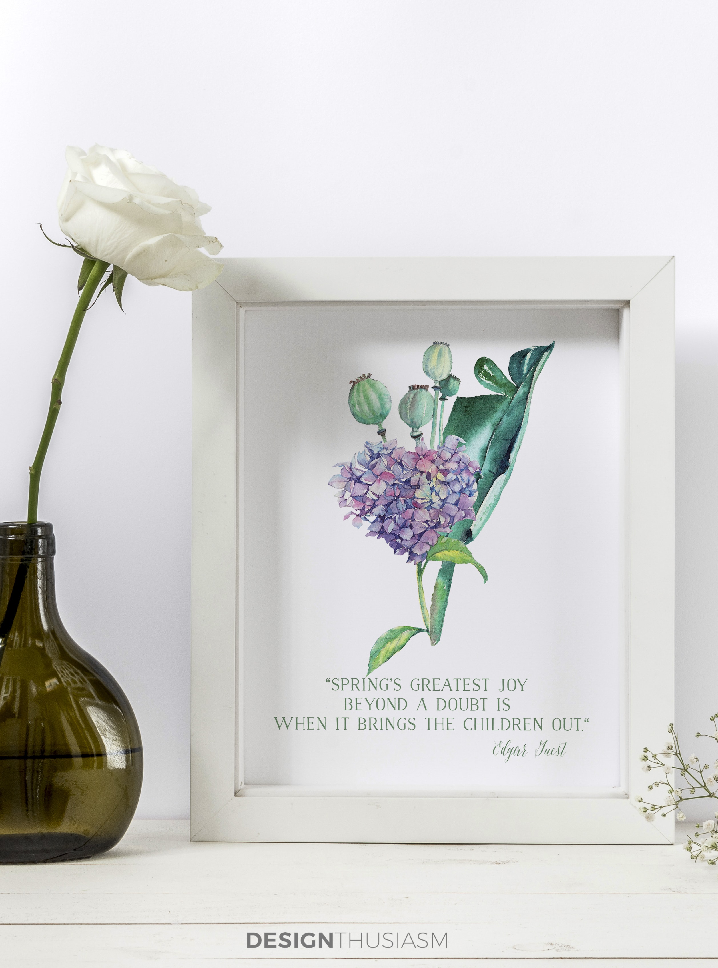 Free Printable Art for Spring: Watercolor Flowers for DIY Wall Decor