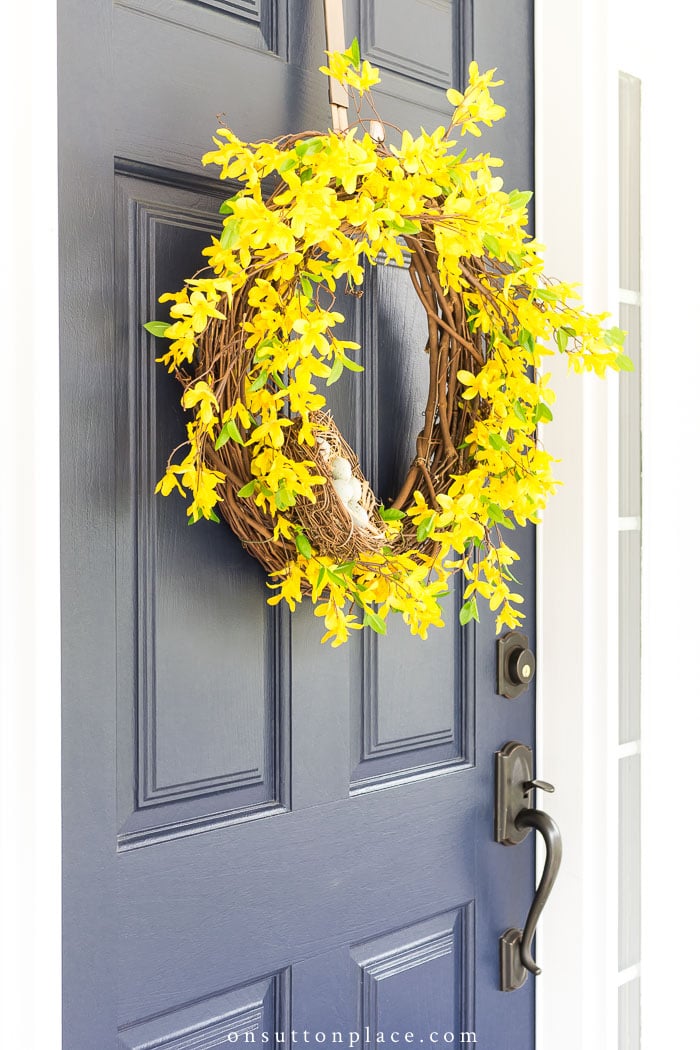 Spring Forsythia Wreath from On Sutton Place