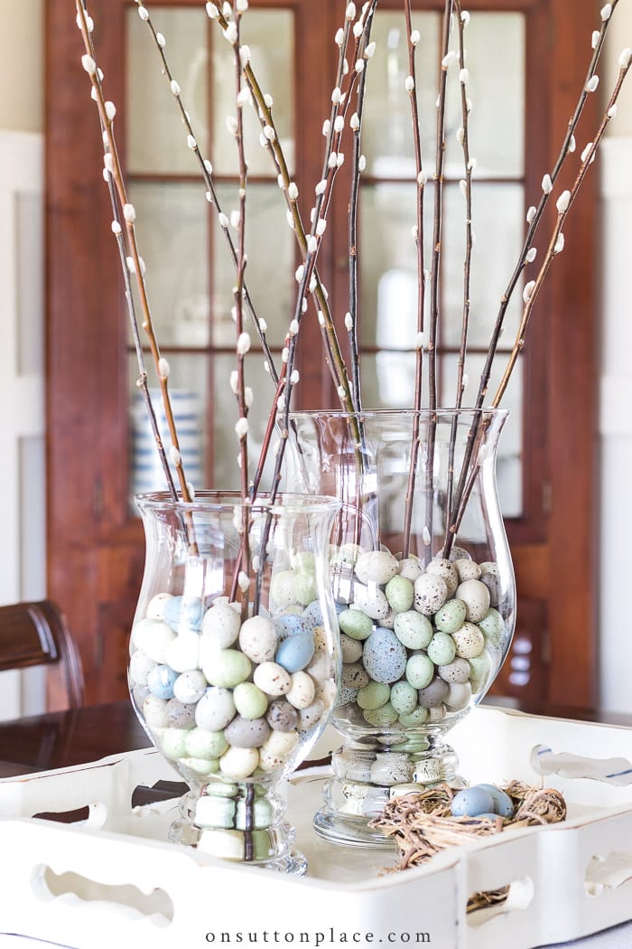 Spring Pussy Willow Centerpiece