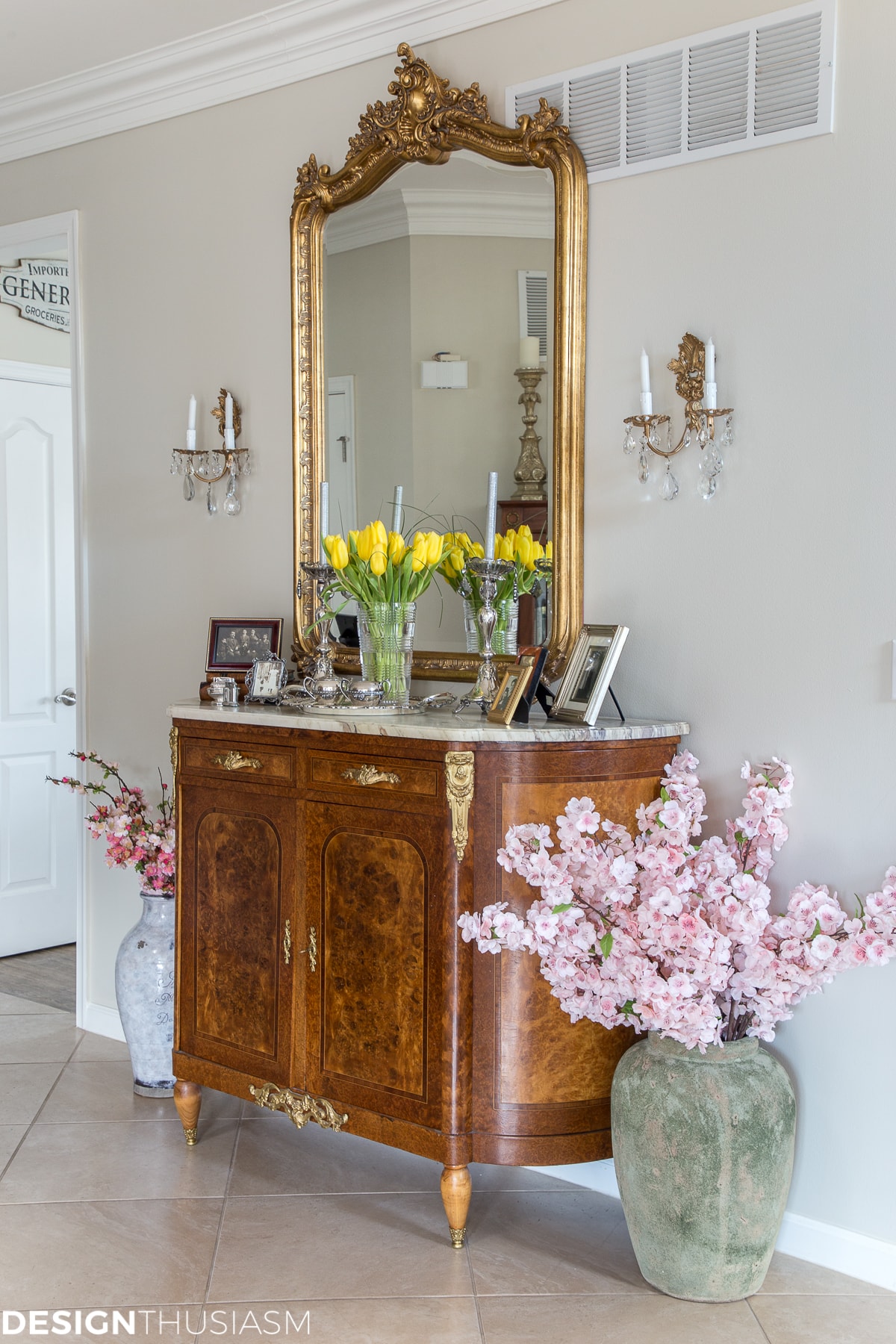 farmhouse spring decor elegant entryway
