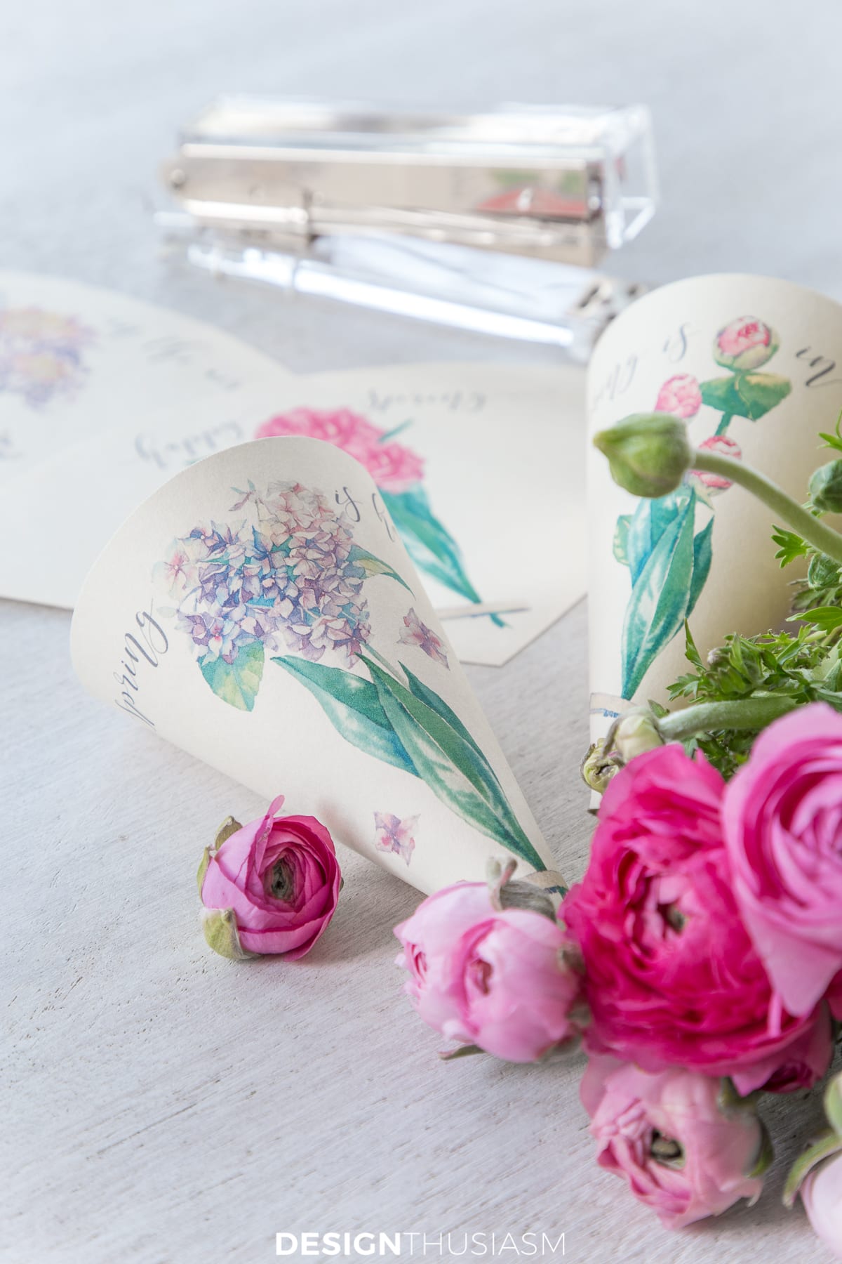 printable paper cone posies