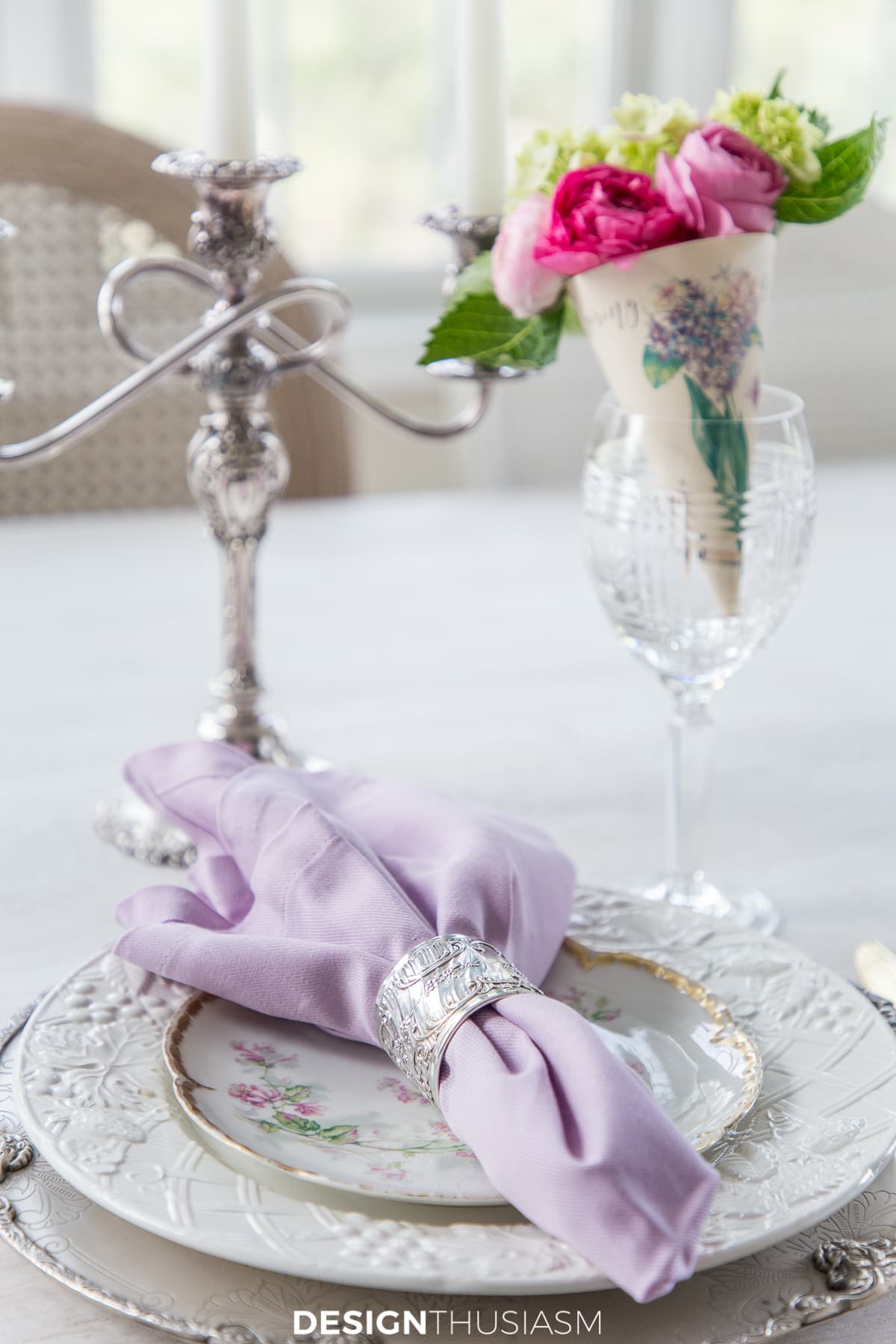 paper cone place setting