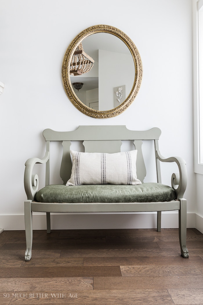 settee-makeover-green-velvet-upholstered