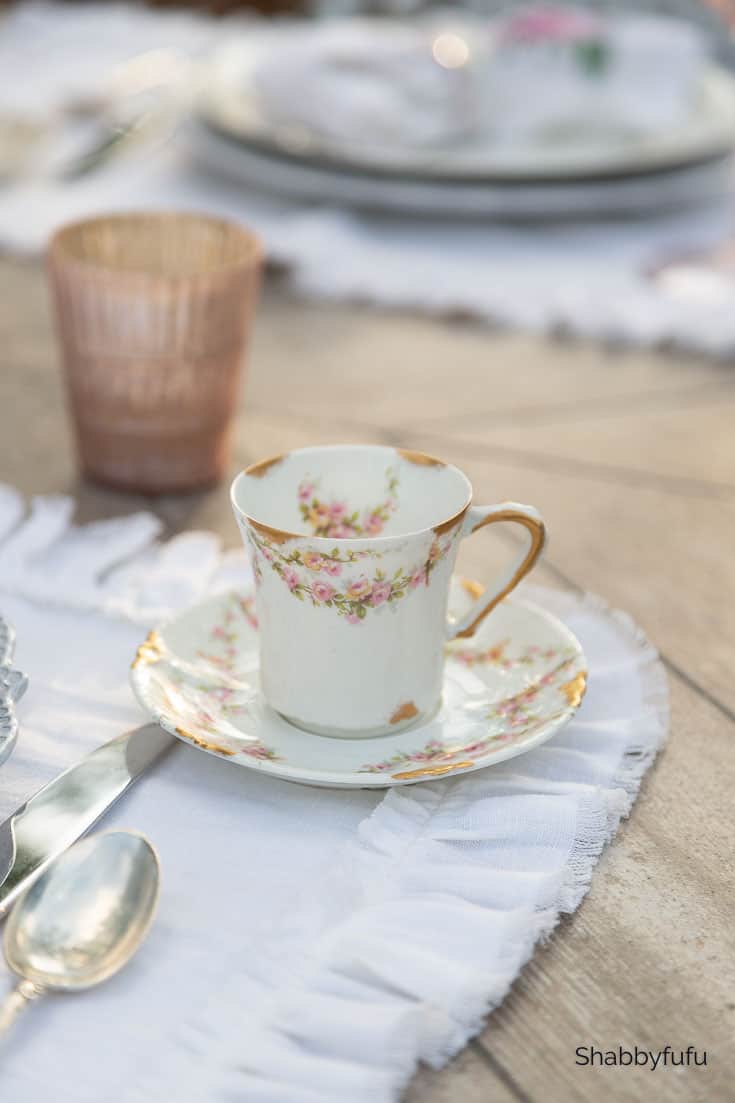 French Dishes In A Vintage Style Tablescape Shabbyfufu