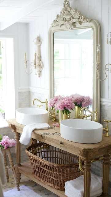 French Country Cottage Custom Bathroom Vanity