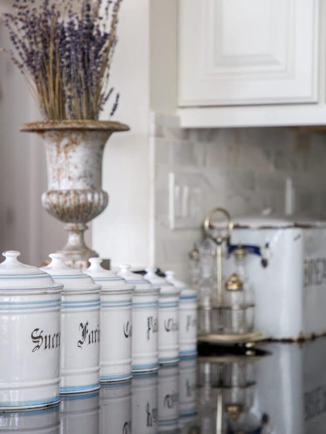 vintage canisters for kitchen counter organization