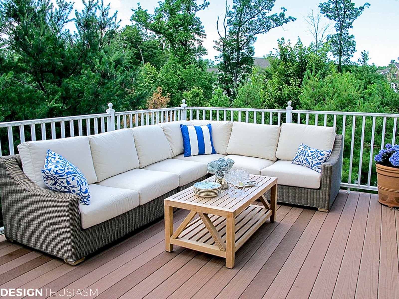 patio couch and table before decorating