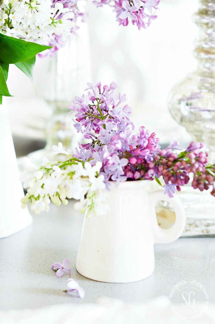 LILAC TABLE-white creamer-stonegableblog