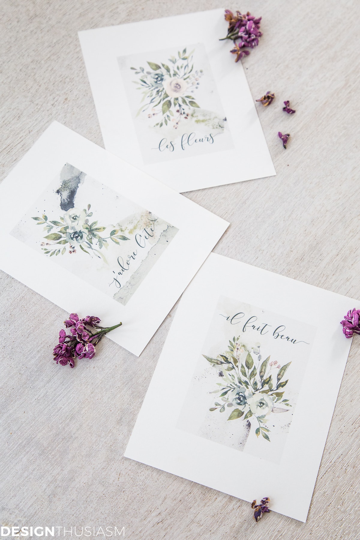 spring printable paper cone posy with flowers