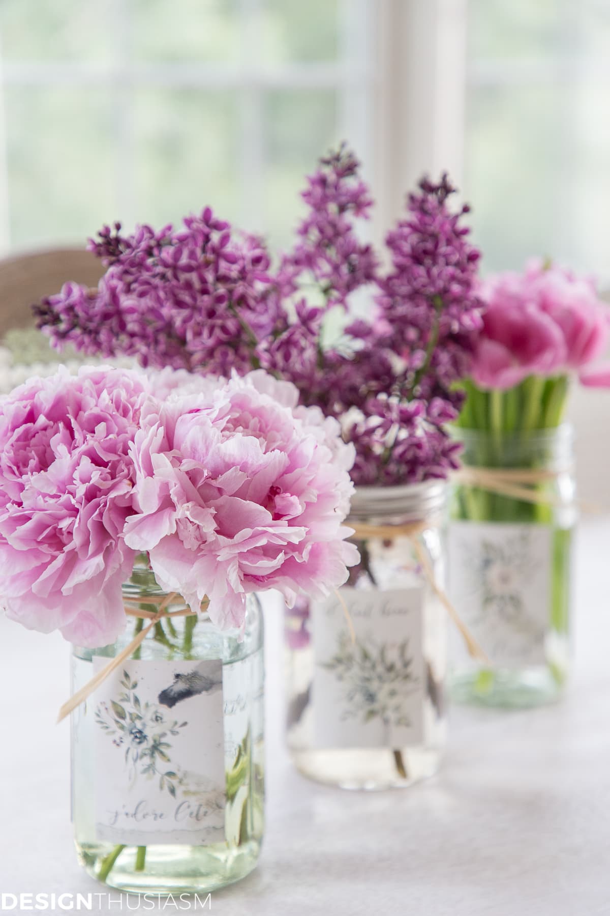 summer printables for floral mason jar arrangements