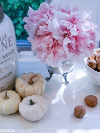 white pumpkins autumn decor and fall decorations for the desk
