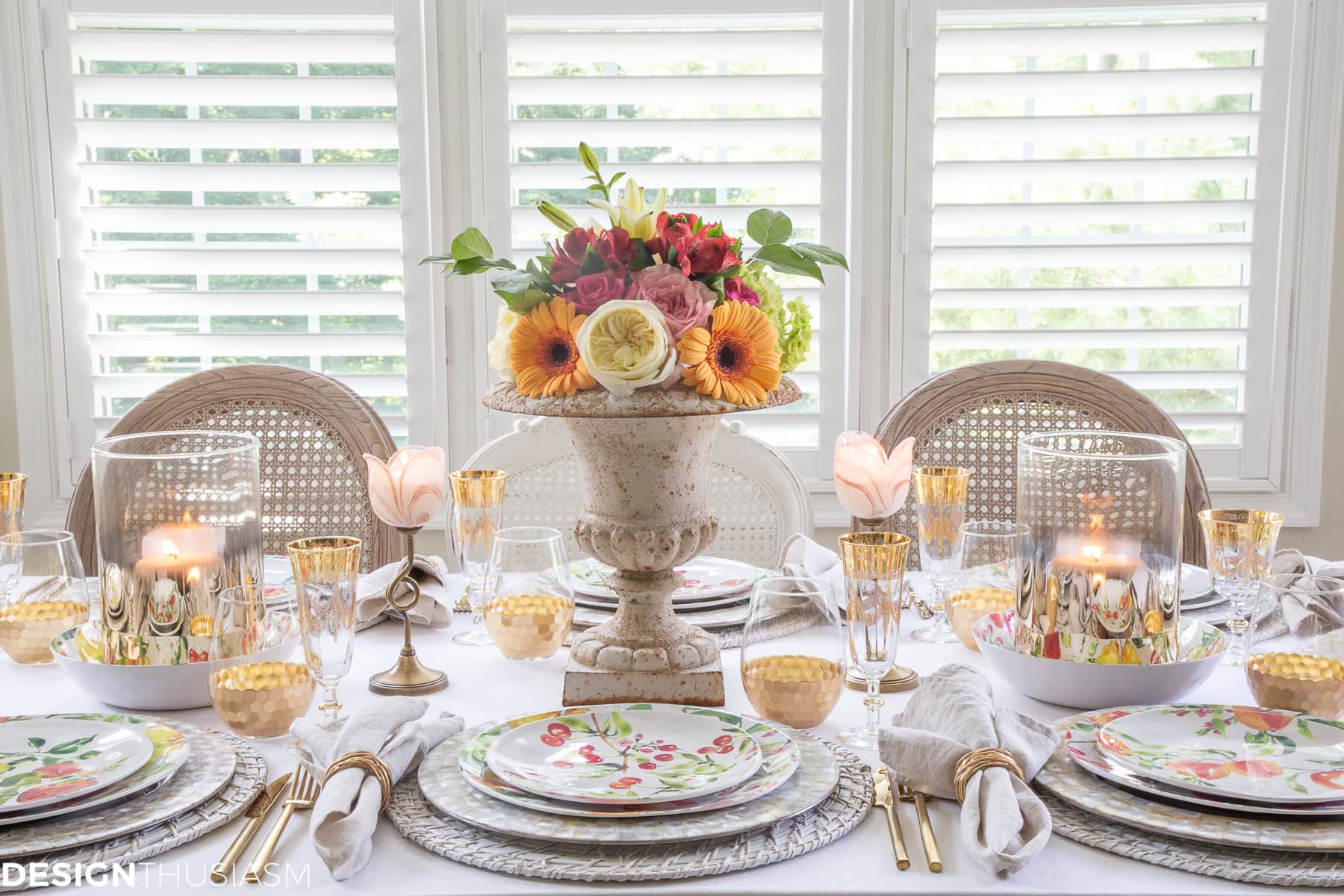 full view of informal table setting