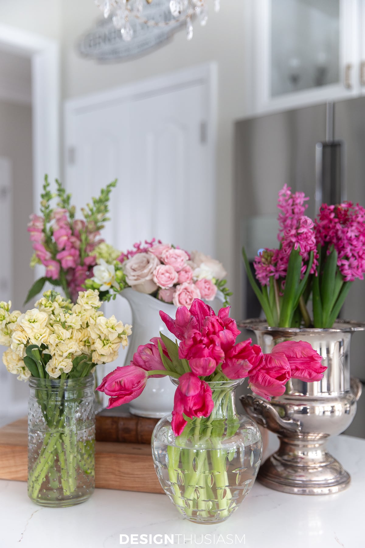 multiple flower arrangements