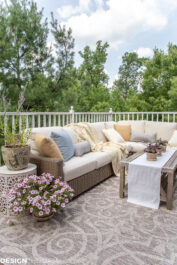 patio ideas with outdoor pillows and rug