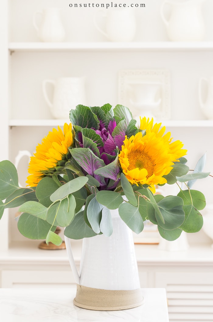 20 Minute Decorating Sunflower Arrangement from On Sutton Place