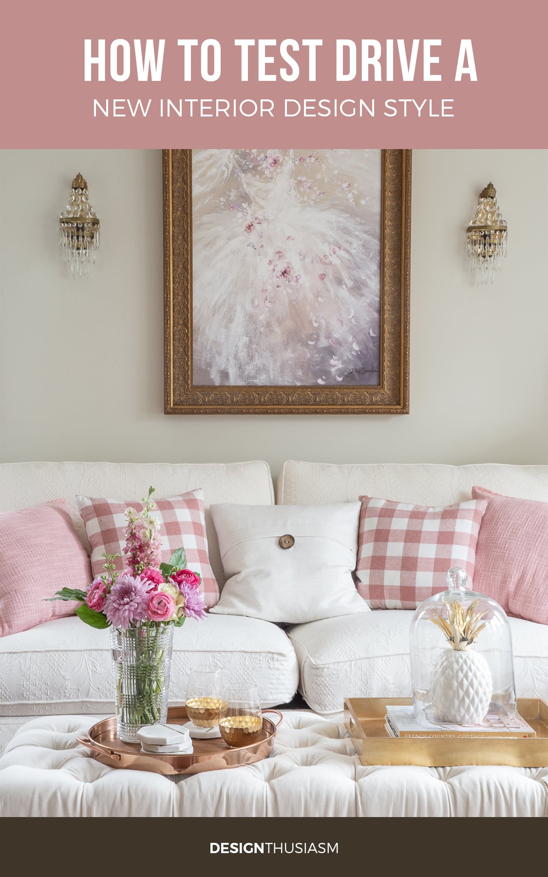 pink living room accessories