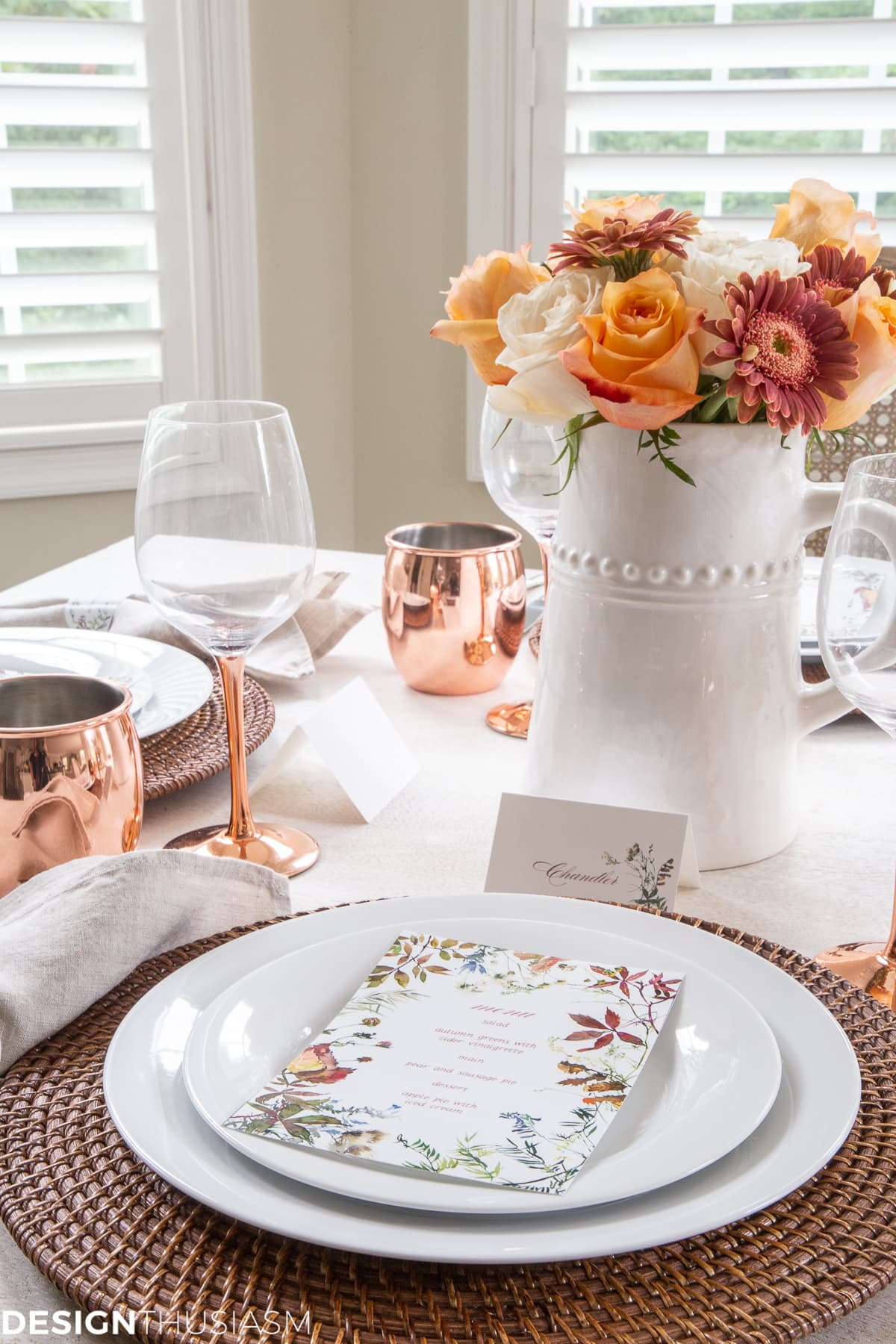 fall tablescape with free printables
