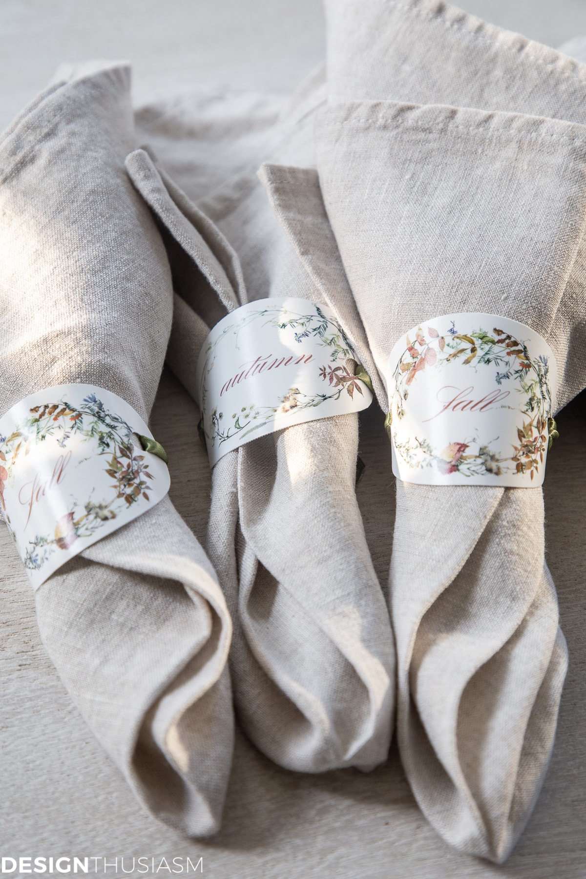 fall printables napkin rings