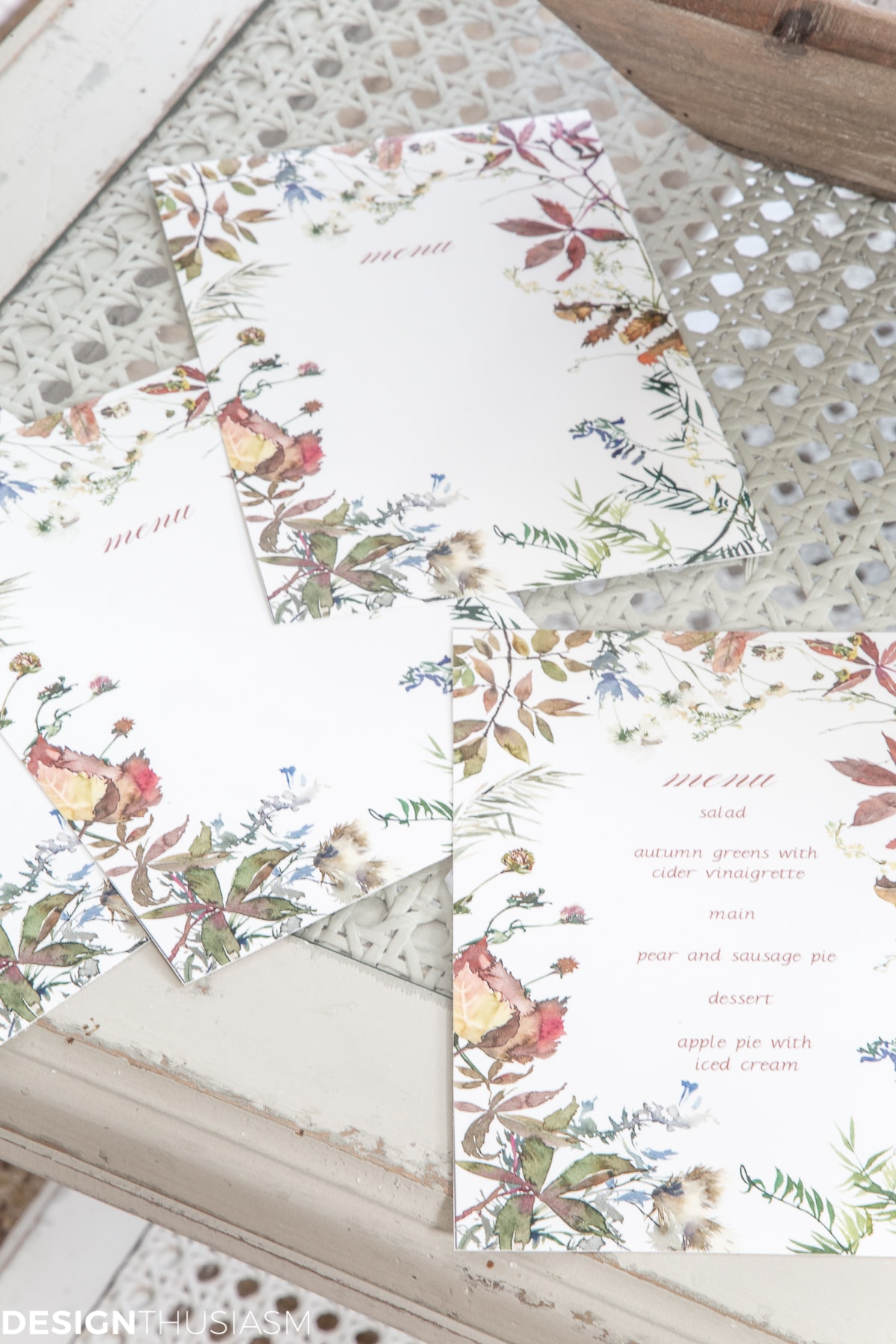 free fall printable menus