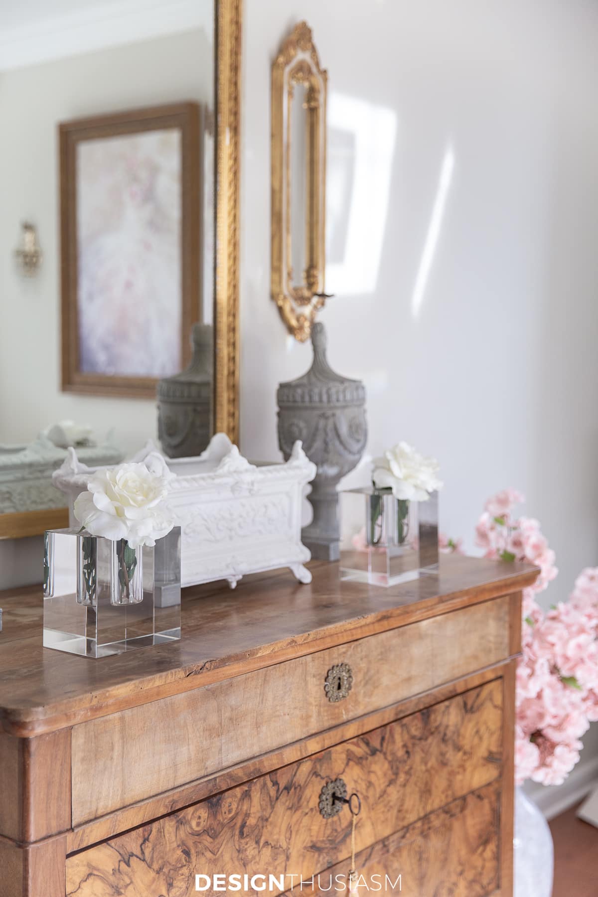 pink glam living room chest