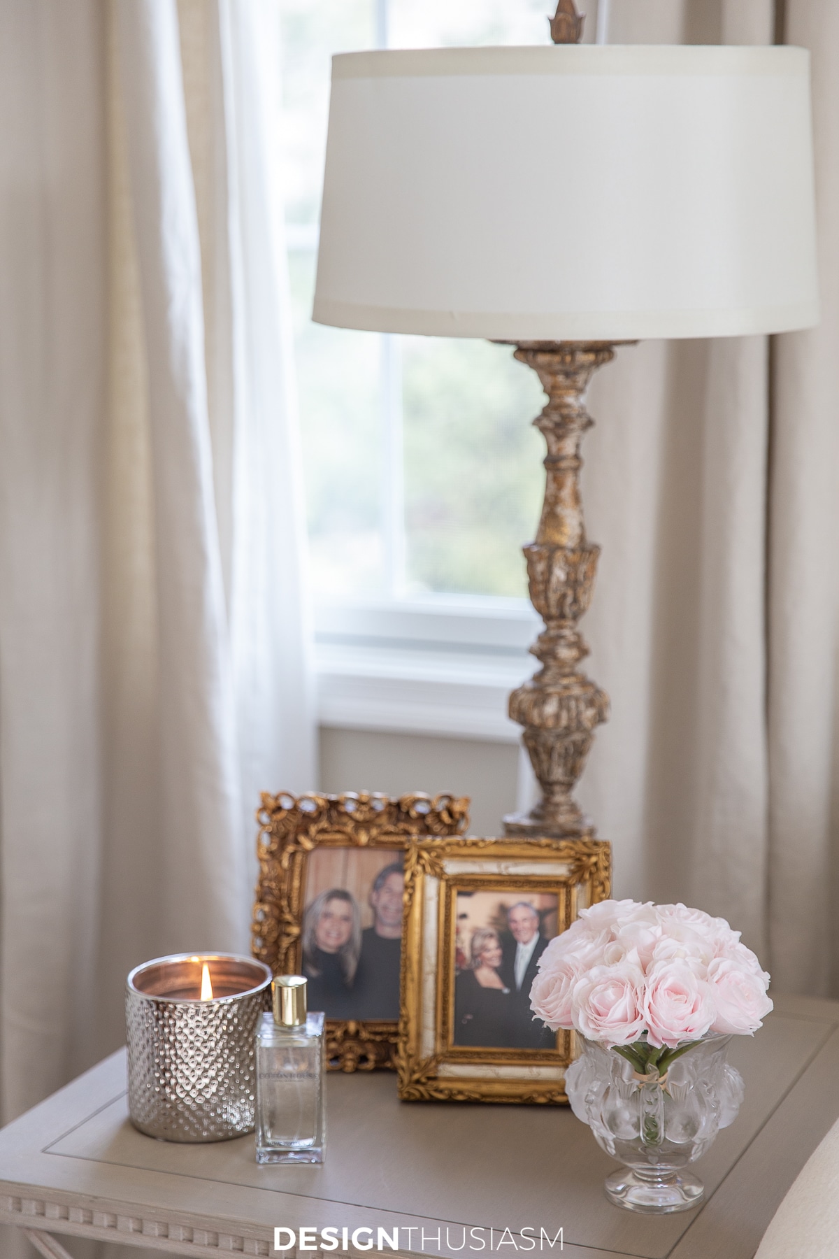 pink glam living room end table